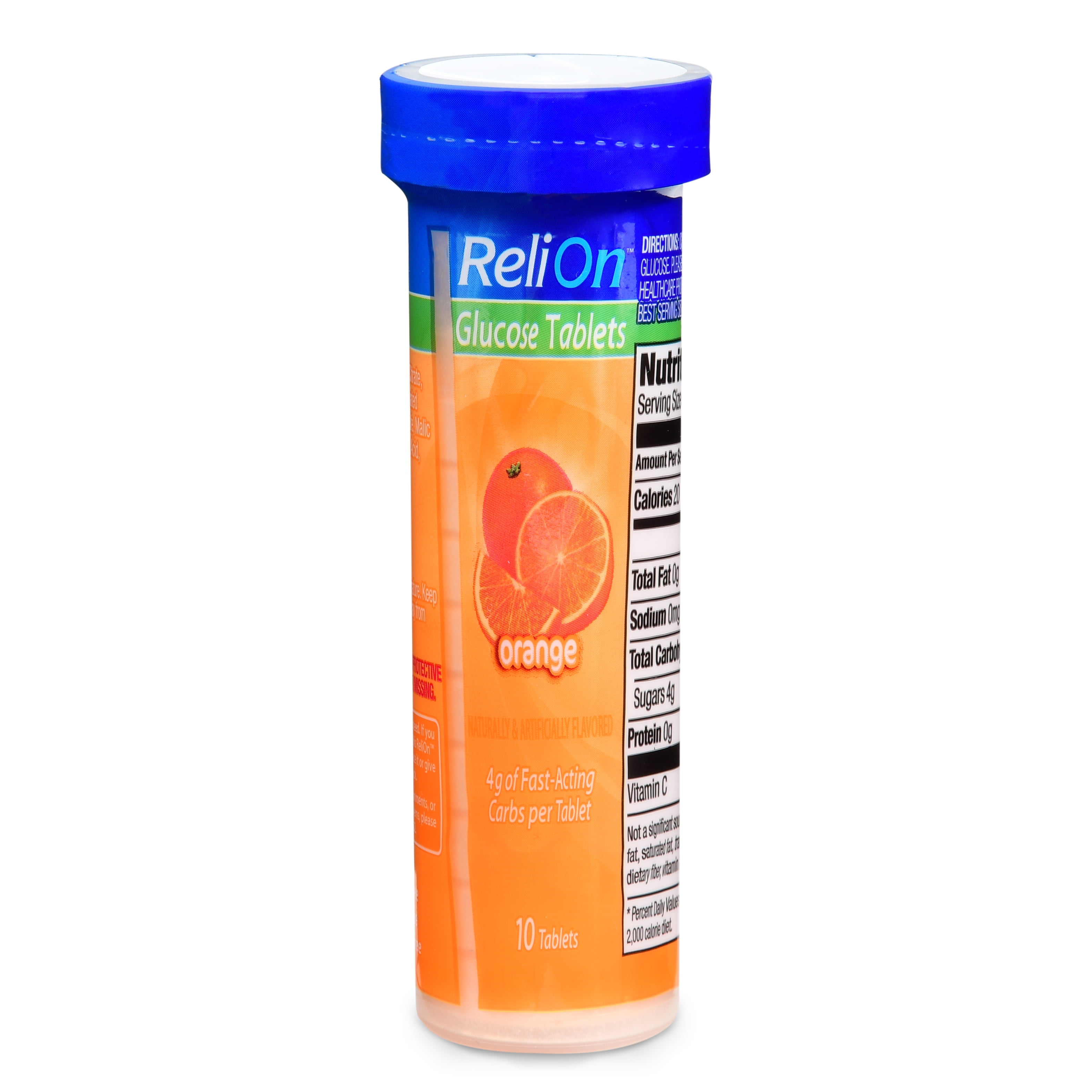 Relion Orange Glucose Tablets, 10 Ct