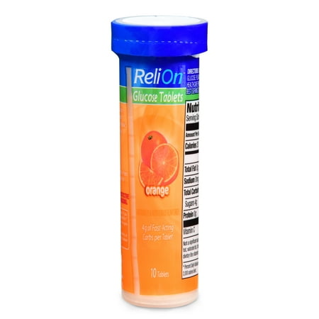 (4 pack) (4 Pack) Relion Orange Glucose Tablets, 10 Ct