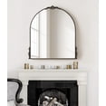 thumbnail image 7 of Kate and Laurel Myrcelle Traditional Arched Mirror, 30 x 32, Black, Decorative Large Arch Mirror with Ornate Garland Detailing along the Crown and Edges of the Frame, 7 of 7