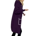 thumbnail image 3 of Long Zip Up Hoodie for Women Solid Fall Fashion Hooded Jackets Casual Comfy Fleece Sweatshirts with Pocket Drawstring Winter Long Cardigan Coats, 3 of 4