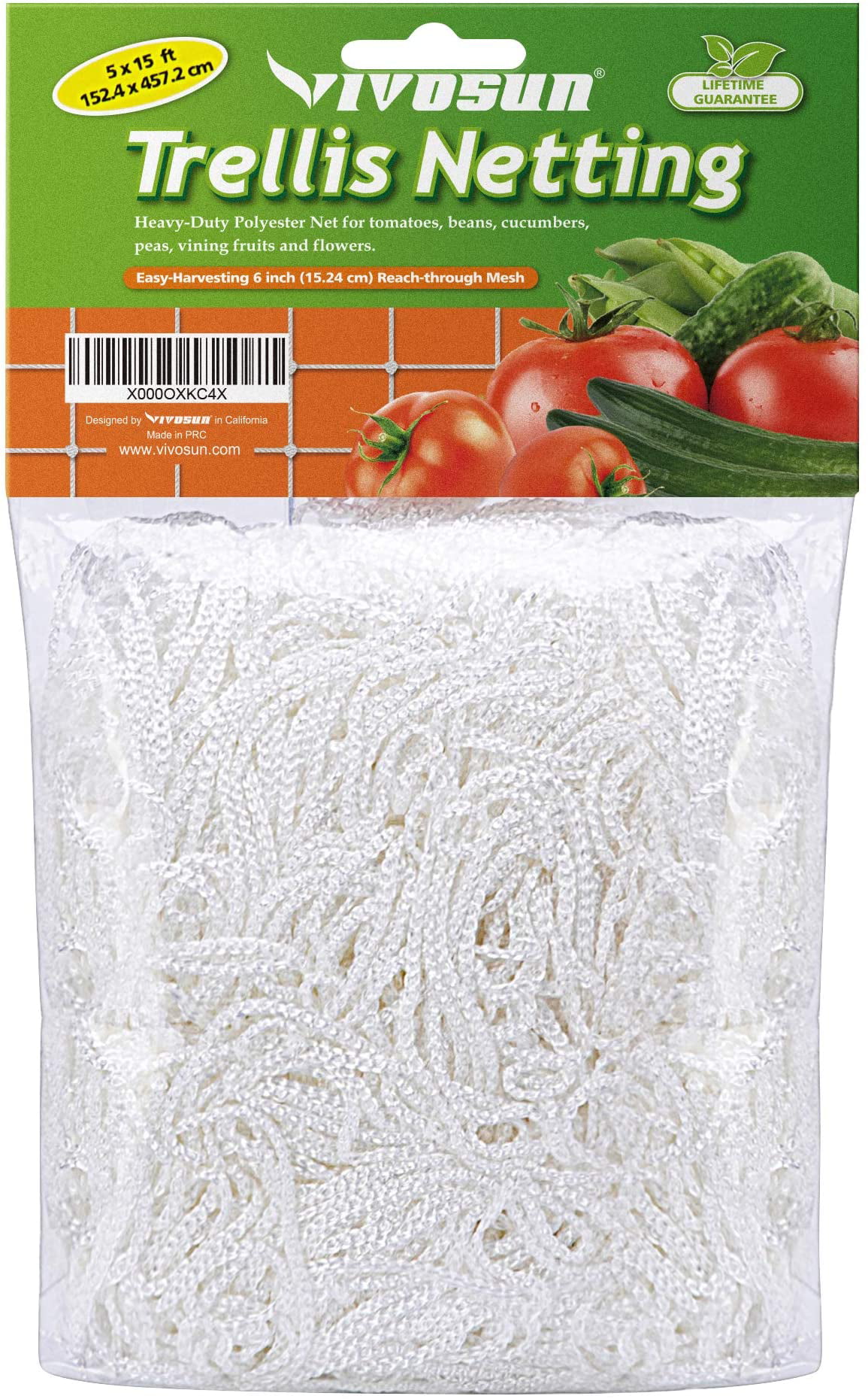 HeavyDuty Polyester Plant Trellis Netting Mesh 5 x 15ft for Garden Plant Barrier 