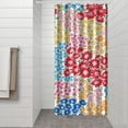 thumbnail image 3 of Small Stall Narrow Shower Curtain 36"W x 72"L – Tropical Bohemian Leaves, Mid-Century Abstract Boho Botanical Bathroom Decor, Vintage Floral Palm Leaf Pattern, Rustic Tribal Folk Style, 3 of 5