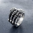 thumbnail image 2 of K-KED Gothic Skull Hand Bone Finger Ghost Hand Ring Stainless Steel Unisex Punk Ring-8, 2 of 6