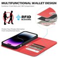 thumbnail image 2 of Étui Compatible avec iPhone14 Plus, Étui Portefeuille en Cuir Couverture Rabattable Blocage RFID Fentes pour Cartes Magnétique, 2 of 5