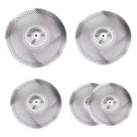 Kuntesetty 5 Piece Practice Cymbal for Drummers, Quiet Low Volume Cymbal Pack, 14" Hi Hat  