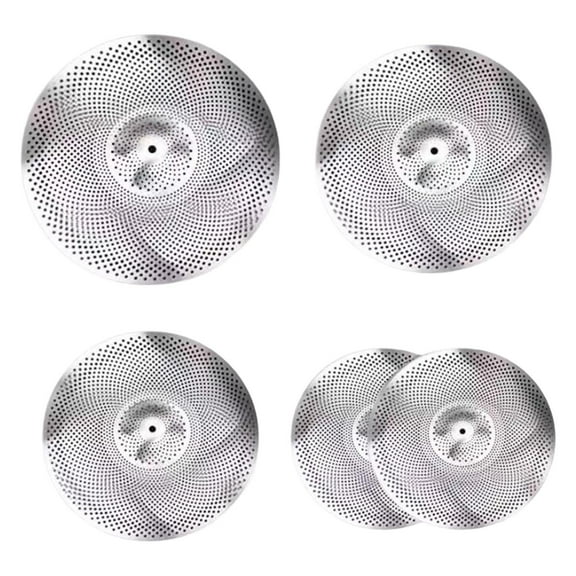 Kuntesetty 5 Piece Practice Cymbal for Drummers, Quiet Low Volume Cymbal Pack, 14" Hi Hat  