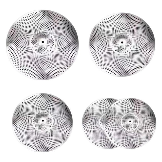 Platillo de Práctica de 5 Piezas para Bateristas, Paquete de Platillos Silenciosos de Bajo Volumen, Hi Hat de 14" + Crash de 16" + Rash de 18" + Ride