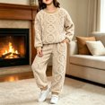 thumbnail image 2 of Girls Clothes 2 Piece Outfits Fuzzy Fleece Thick Warm Flannel Fluffy Cozy Pullover Sweatshirt and Sweatpant Sleep Pajama Set 5-14 Years, 2 of 6