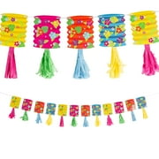 Fun Express Luau Paper Lantern Tassel Garland