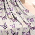 thumbnail image 3 of Beige Butterfly Pattern Blanket,Comfortable Soft Flannel Throw Blanket,All Season,Warm Lightweight Blankets for Sofa Bed Couch Living Room Chair,30"x40", 3 of 4