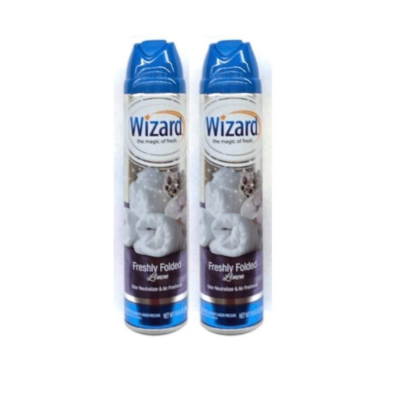 2 Pack Wizard OdorEliminating Freshly Folded Air Freshener Spray 10 oz