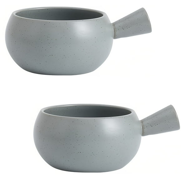 Qeeadeea Bouillon Cups, French Onion Soup Bowls With Handles, French Onion Soup Crocks Oven Safe, Microwave Soup Bowl, Soup Mug-grey-500ml, Set of 2