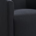 thumbnail image 4 of 25" Wide Upholstered Dining Chairs with Casters Modern Performance Fabric Barrel Back Rolling Dining Armchair for Kitchen Dining Room Living Room (Black), 4 of 14