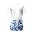 thumbnail image 5 of TaTaai Women‘s Everyday Floral Print Pullover， V Neck Short Sleeve Blouse with Sheer Mesh Accents， Relaxed Fit Casual Top for Spring Season Wear Gift, 5 of 5