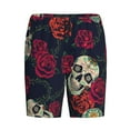 thumbnail image 4 of Gaeub Roses Skulls Printed Men's Short Pajama Pants, Lightweight Lounge & Sleep Bottoms Keep You Cool - Small, 4 of 9