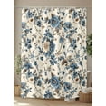 thumbnail image 4 of Blue Spring Floral Long Shower Curtain Set, Waterproof Shower Curtains for Bathroom, Vintage Botanical Farmhouse Washable Fabric Cloth Bath Curtain for Bathtub Decoration with Hooks 72x84 Inches, 4 of 6