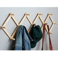 thumbnail image 5 of 2 Pack Wood Expandable Peg Rack, Multi-Purpose Accordion Wall Hangers with 13 Hooks for Hats, Coat, Mugs, Scarf, Jewelry Storage, 5 of 8