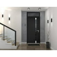 thumbnail image 4 of Front Exterior Prehung Steel Door / Cynex 6777 Black / Top Exterior Window / Stainless Inserts Single Modern Painted-W36" x H80+16"-Right-hand Outswing, 4 of 7