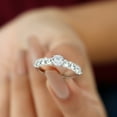 thumbnail image 2 of 1 CT Marquise and Round Moissanite Ring for Women, Moissanite Solitaire Engagement Ring in Gold, Moissanite Engagement Ring, 10K White Gold, US 6.25, 2 of 8