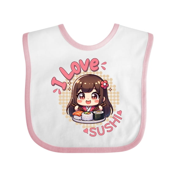 Inktastic Sushi Lover I Love Sushi Girls Baby Bib
