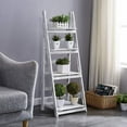 thumbnail image 3 of Dazone Foldable Plant Stand Shelf, Indoor Flower Pot Holder Ladder, Folding A Frame Display Patio Rustic Wood Shelves, 4 Tier Stand Outdoor Bookshelf, Free Standing (White), 3 of 10