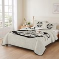 thumbnail image 2 of Queen Quilt Set 90''x96'', Letter C Lightweight Summer Bedspread Coverlet Set with 2 Pillow Shams, Monogram Words Breathable All Season Quilt Bedding for Bedroom/Guest Room, 2 of 9