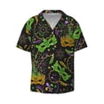 thumbnail image 3 of Goofa Carnival Mardi Gras3 Printed Men's Casual Short-sleeved Shirt,Lightweight Breathable Button-down,Summer Casual men's top,Versatile Fashion shirt-Small, 3 of 7