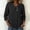 #0053-Black, variant on Xucatan Womens 3/4 Sleeve Button Top, Solid Washed Linen Blend Lapel Blouse, Casual Wrinkle Finish Shirt, Breathable Summer Tunic Gift