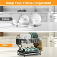 thumbnail image 5 of 2-Tier Stainless Steel Over The Sink Adjustable Dish Drying Rack with Utensil Holder Black, 5 of 8