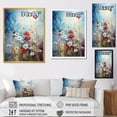 thumbnail image 4 of Designart "Summer Meadow Scenery in Red and White I" Landscapes Framed Wall Art - Traditional Red Meadow Entryway Framed Wall Art Print, 4 of 6
