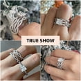 thumbnail image 3 of SFTING Rings for Woman Princess Cut 5A CZ Engagement Rings Set for Women Silver 18K White Plated Size 5, 3 of 9