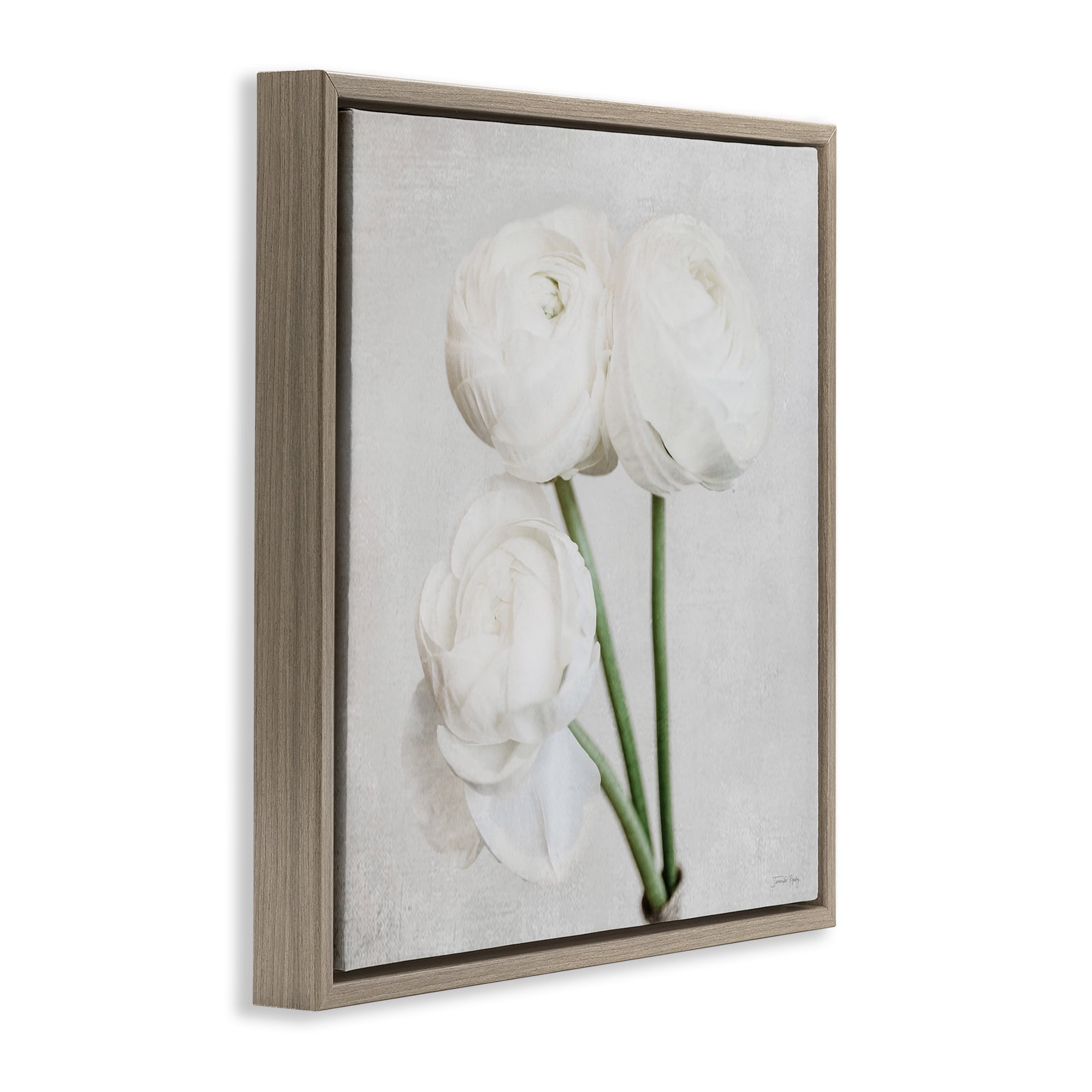 Stupell Industries Charming Peony Trio Botanical & Floral Painting Brown Floater Framed Art Print Wall Art, 25 x 25