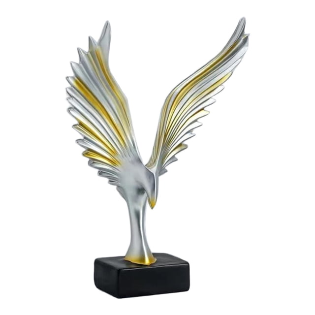 Estatua de águila con alas extendidas, adorno de colección, decoración del hogar, dormitorio, oficina, resina Champán