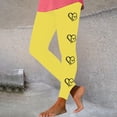 thumbnail image 2 of Feancey Lightning Sales Soft Stretchy Leggings for Women Valentines Day High Waist Tummy Control Yoga Pants Cute Love Heart Print Seamless Workout Tights Yellow S, 2 of 7