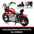 thumbnail image 4 of NEWWARE 36V Electric Dirt Bike, 350W Kids Ride on Dirt Bike with Twist Grip Throttle, Hand-Operated Dual Brakes, Key Start, Battery Display, Max Speed 15.5mph, Electric Motorcycle for Age 8+, Red, 4 of 7