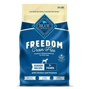 Blue Buffalo Freedom Grain-Free Senior Dry Dog Food, Chicken & Potatoes, 24-lb Bag