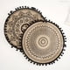 thumbnail image 5 of Mantel individual redondo bohemio de 38 cm con flecos de yute tejido y borlas para comedor INS Hot Table Decors, 5 of 6
