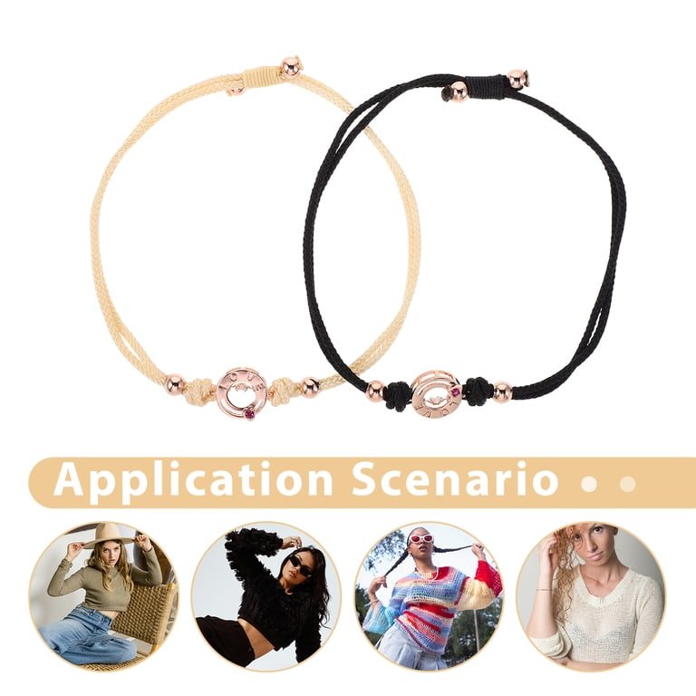 Ostracsh 1 Pair Long Distance Relationship Matching Bracelet For Couples  Vibration Sensing Touch Bracelets Adjustable Matching Wristbands For 