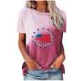 thumbnail image 1 of Camisetas Casuales de las Mujeres Que Cambian de Color Día de la Independencia Imprimir Cuello de la Tripulación, Novedad Gráfico Tops de las Mujeres Casuales, 1 of 6
