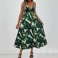 thumbnail image 2 of Vestido sin Mangas para Mujeres con Cuello en V Vestido de Moda Impreso Tropical, Correas Ajustables para Uso Casual Y Diario, 2 of 4