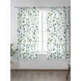 thumbnail image 2 of Green Plant Sheer Curtains 2 Panels Set Eucalyptus Leaf Watercolor Farm Lihgt Filtering Rod Pocket Voile Drape, Semi Sheer Window Curtains for Bedroom Living Room, 52"x63", 2 of 5