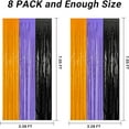 thumbnail image 3 of WarmHaven 8 Pack Halloween Decorations Indoor, 3.28 FT x 7.05 FT Party Streamer, Orange Purple Black Streamer Backdrop Fringe Curtains Foil Tinsel, Halloween Party Supplies Hanging Halloween Decor, 3 of 14