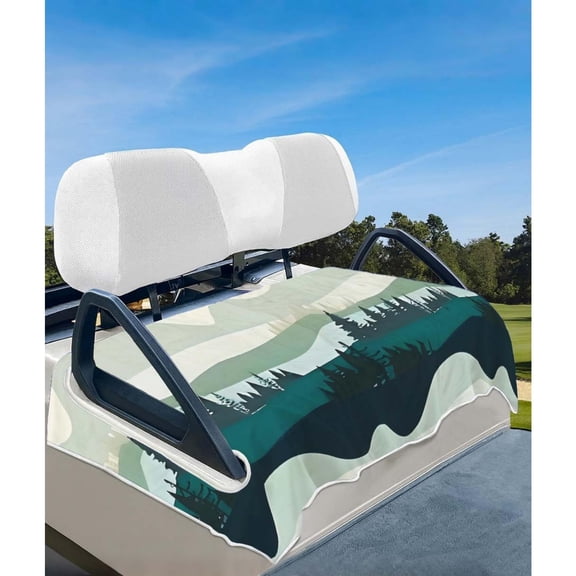 Mountain Forest Landscape Golf Cart Seat Covers, Universal Fit for EZGO, Club Car, Yamaha 52"x32", 2 Passenger Golf Cart Seat Protector, Durable Washable