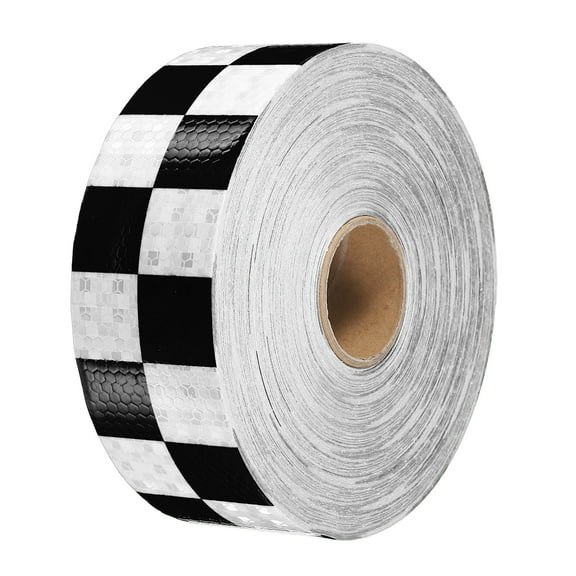 Uxcell Reflective Tape, Waterproof Self Adhesive High Visibility Caution Warning Safety Tape White/Black