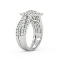 thumbnail image 4 of AFFY 3 Row Double Halo Bridal Set Ring for Women, IGI Certified 2.33 Carat (ctw) Round Cut Lab Grown Diamond Engagement Wedding Ring In 14K Solid White Gold F-G, VS-SI Quality Ring Size-5, 4 of 6