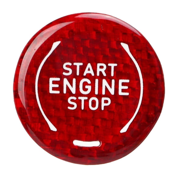 Car Engine Start Stop Button Cover Trim Carbon Fiber Replacement for Corvette C8 2020 to Present Red