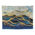 thumbnail image 5 of GOSMITH Blue Gold Marble Tapestry Psychedelic Liquid Flow Nature Texture Luxury Chic Modern Wall Hanging Abstract Art Mural Poster for Bedroom Living Room Dorm Home Decor Painting, 5 of 6