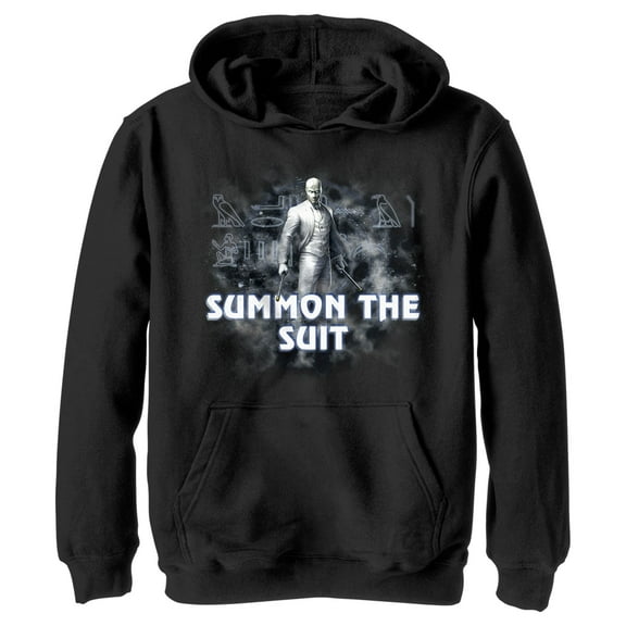 Boy's Marvel: Moon Knight Summon the Suit Pull Over Hoodie Black Small