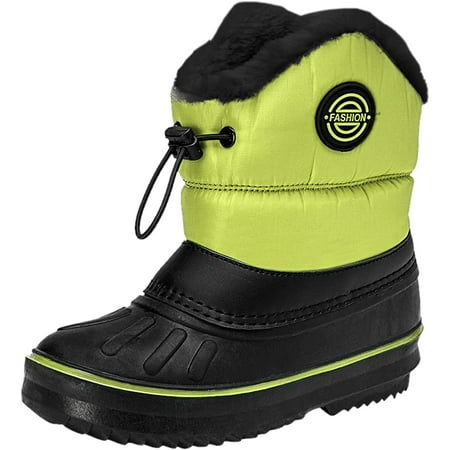 

QWZNDZGR Baby Boy Girl Snow Boots Waterproof Winter Warm Cotton Sole Stitching Buttons Boots Prewalker Soft Ankle Premium Booties