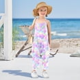 thumbnail image 5 of Girls' Jumpsuits Rompers Summer Casual Sleeveless Rompers With Pockets Spaghetti Strap Romper Mermaid Scale Pattern 1T, 5 of 7
